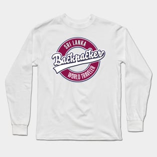 Sir Lanka backpacker world traveler logo Long Sleeve T-Shirt